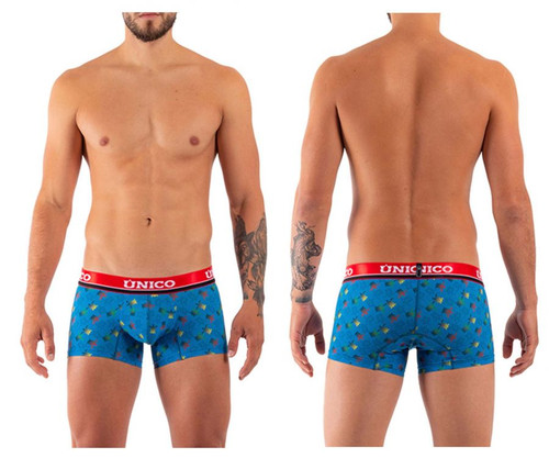 21100100103 Unico Men's Marine Turtles Trunks Color 63-Blue