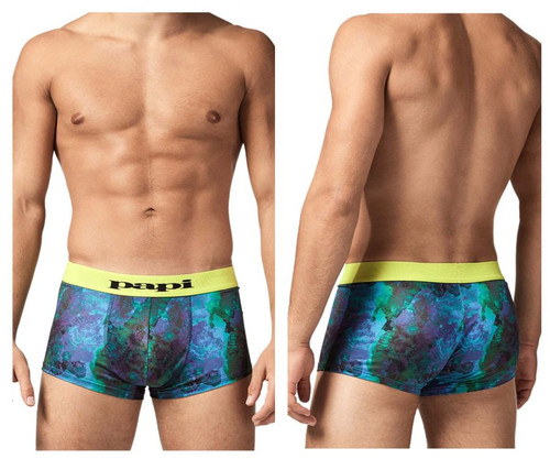 UMPA050 Papi Men's Fashion Micro-Flex Brazilian Trunks Color Ocean Multi Print