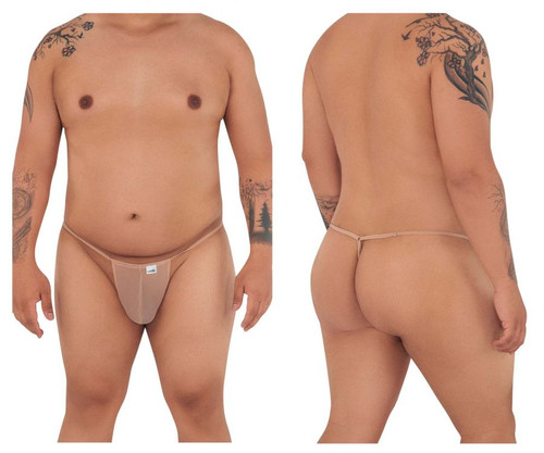 99246X CandyMan Men's Micro Mesh Thong Color Beige