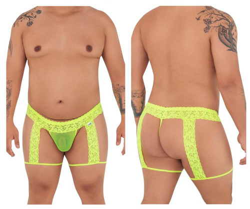 99369X CandyMan Men's Lace Garter Thong Color Hot Yellow