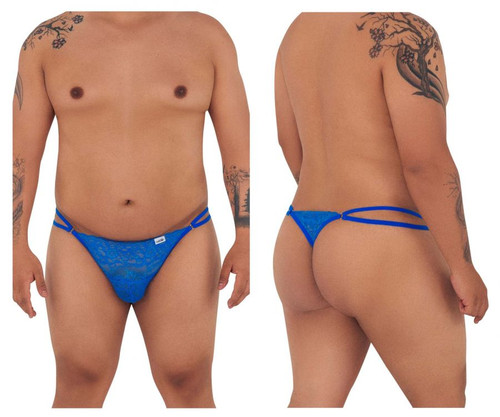 99421X CandyMan Men's Lace G-String Thong Color Royal Blue