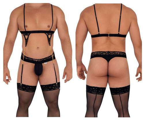 99581 CandyMan Men's Harness-Thong Outfit Color Black