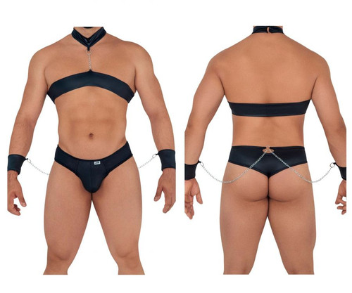 99592 CandyMan Men's Harness-Thong Fetish Outfit Color Black