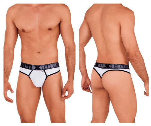 91094 Xtremen Men's Microfiber Thong Color White