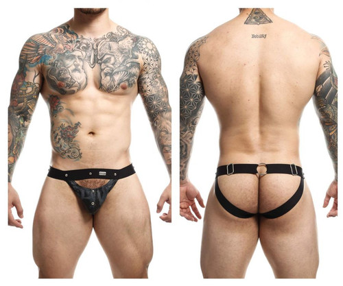 DMBL04* MaleBasics Men's Dngeon Peak-a-Boo Jockstrap Color Midnight