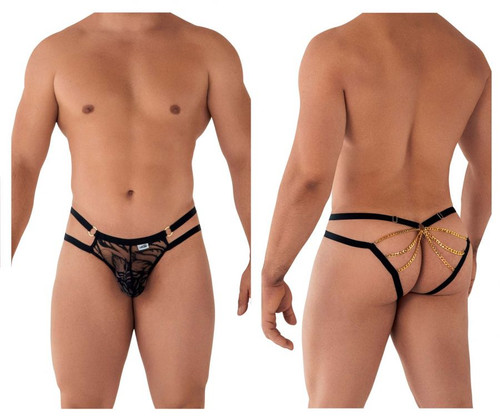 99598 CandyMan Men's Lace and Chains Bikini Color Black