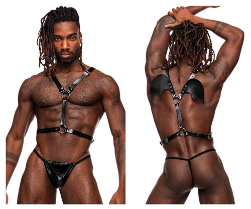 597-266* MalePower PU Leather Sagittarius Harness Color Black