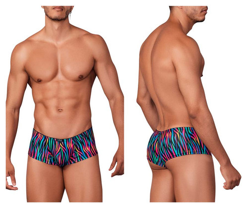 91147 Xtremen Men's Printed Microfiber Trunks Color Disco Zebra