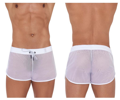 1242 Clever Men's Behemot Swim Trunks Color White