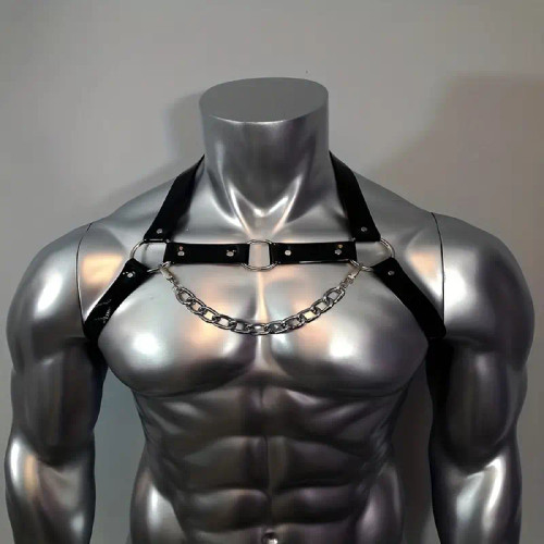 PU Leather & Chains Harness