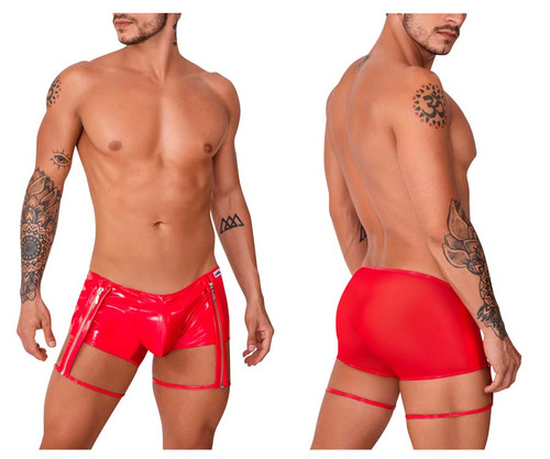 99740 CandyMan Men's Garter Trunks Color Red