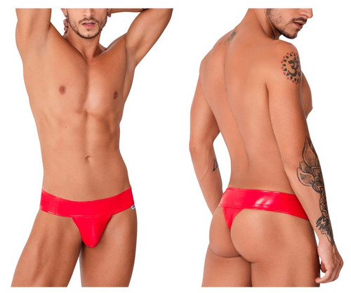 99742 CandyMan Men's Gloss Thong Color Red