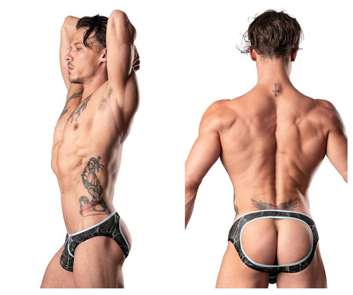 304-290 MalePower Men's Marble Mesh Mini Moonshine Jockstrap Color Black