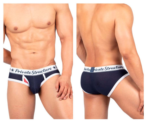 SCUS4529 Private Structure Men's Classic Mid Waist Mini Brief Color Navy