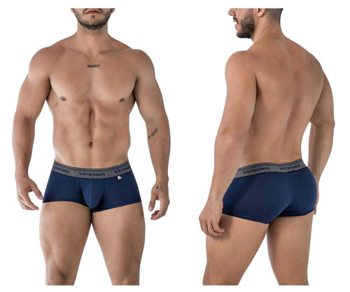 91205B Xtremen Men's Cotton Blend Trunks Color Navy