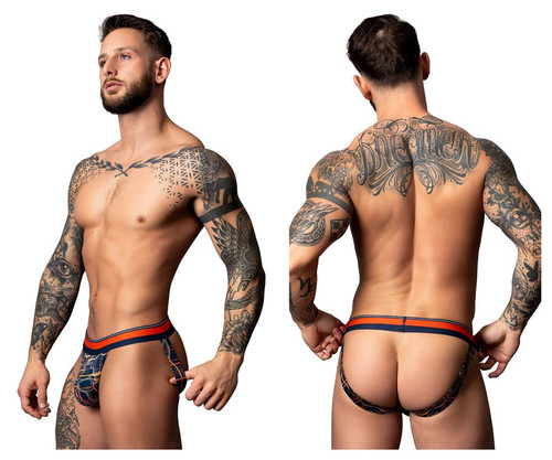 349-299 MalePower Men's "Soo Cumfy" Jock Color Navy-Orange