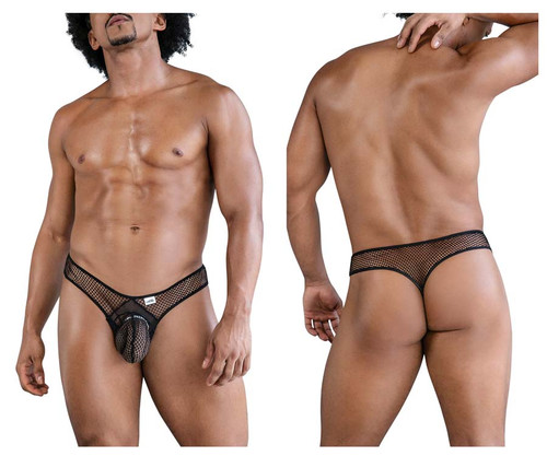 99843 CandyMan Men's Fishnet Thong Color Black