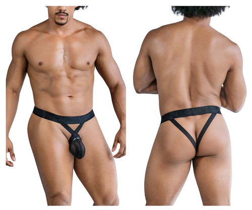 99847 CandyMan Men's Mesh Thong Color Black