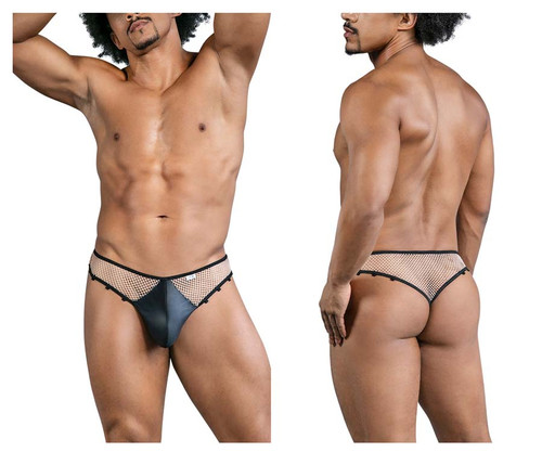 99860 CandyMan Men's Fishnet Thong Color Nude-Black