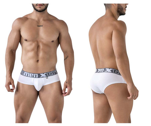 41316 Xtremen Men's Microfiber Briefs Color White