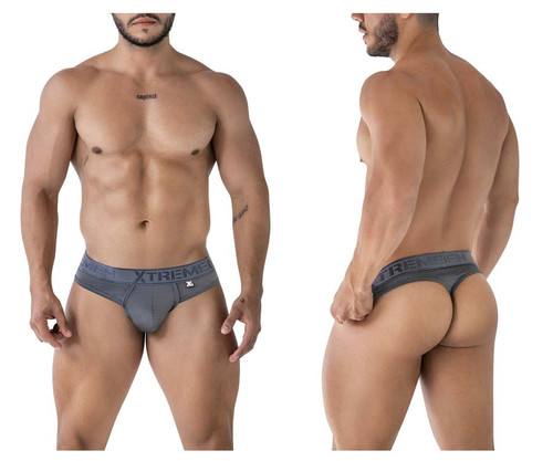 91211B Xtremen Men's Microfiber Thong Color Gray