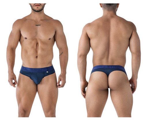 91211B Xtremen Men's Microfiber Thong Color Navy