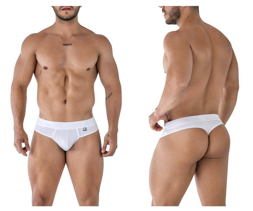 91211B Xtremen Men's Microfiber Thong Color White