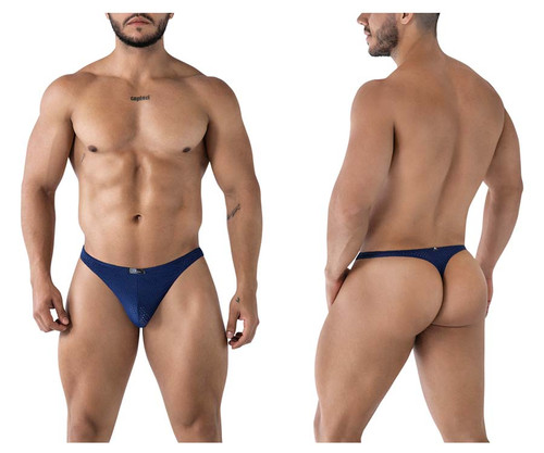 91214B Xtremen Men's Microfiber Thong Color Dark Blue