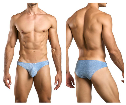 XSJ01 Justin+Simon Men's Classic Bikini Color Lurex Blue