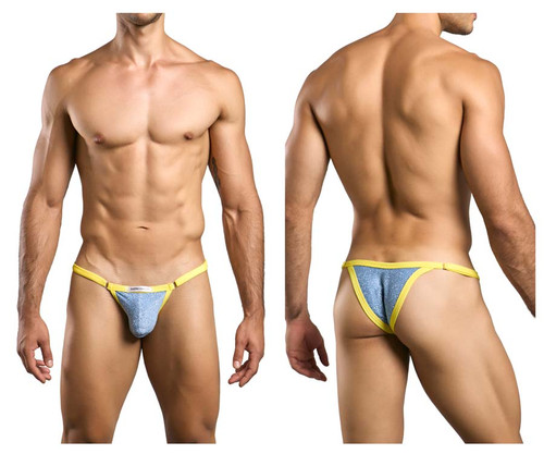 XSJ12 Justin+Simon Men's Bikini Color Lurex Blue