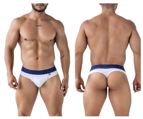 91241 Xtremen Men's Microfiber Thong Color White