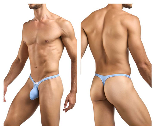 XSJBU02 Justin+Simon Men's Bulge Thong Color Peach Blue