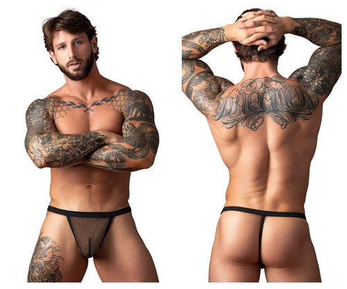 449-11C MalePower Men's Fishnet G-String Color Black
