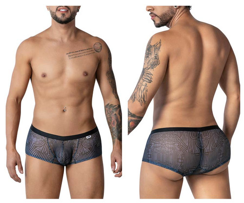 99873 CandyMan Men's Egyptian Trunks Color Gray-Black