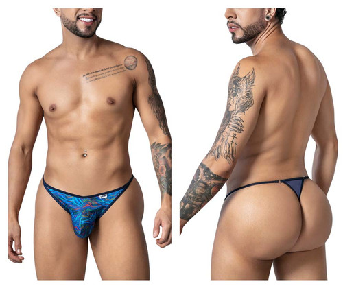 99875 CandyMan Men's Seawater Thong Color Multicolor Print
