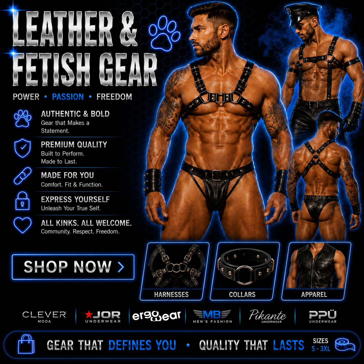 Leather & Fetish Gear | Men's Leather Apparel, Harnesses & Accessories