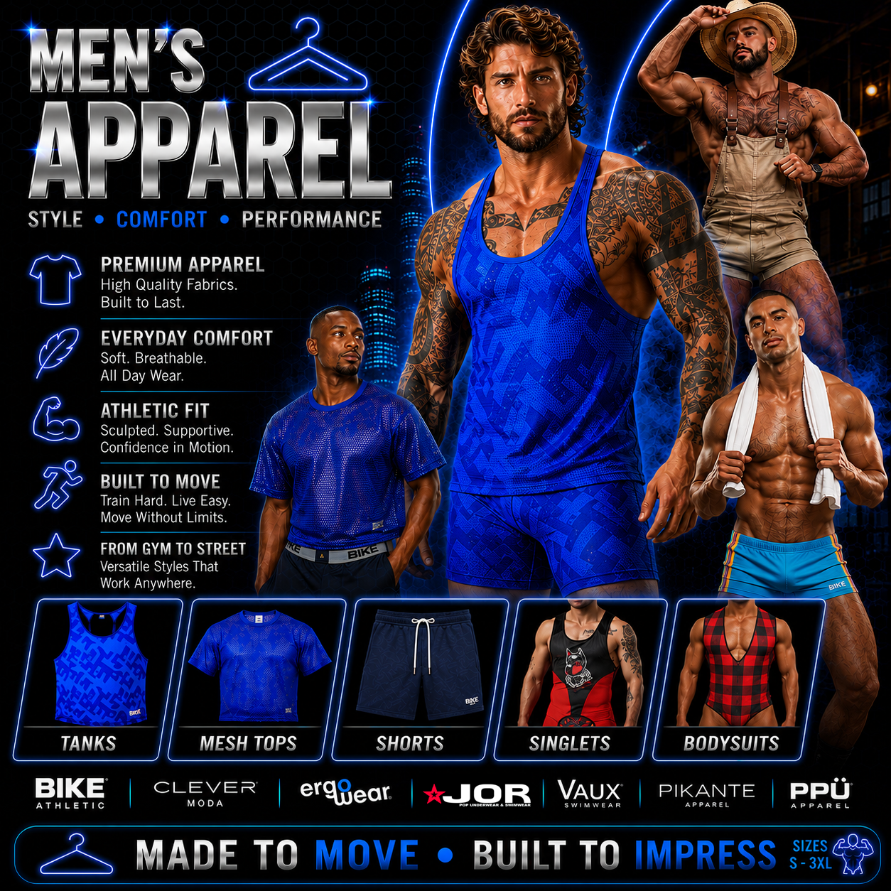 Men's Apparel | Fashion, Activewear, Tanks, Shorts & Performance Clothing