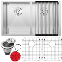 32" Ticor S3550 Pacific Series 16-Gauge Stainless Steel Undermount Double Basin Zero Radius Kitchen Sink