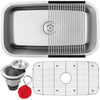 31.5" Ticor L1 Foster Series 18-Gauge Stainless Steel Undermount Single Basin Kitchen Sink