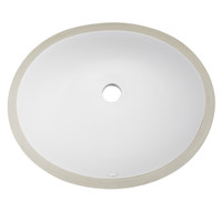 17" Ticor S620 Belfast Series Ceramic Undermount Oval Vanity Sink