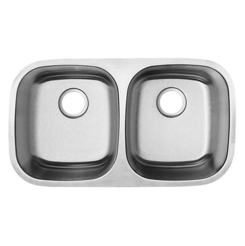 32.5" Ticor S205 Haven Series 16-Gauge Stainless Steel Undermount Double Basin Kitchen Sink