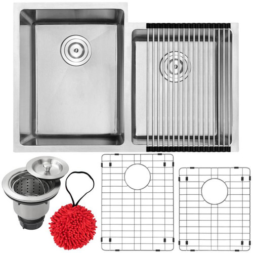 30.5" Ticor PLZ-20 Arlo Series 18-Gauge Stainless Steel Undermount Double Basin Kitchen Sink