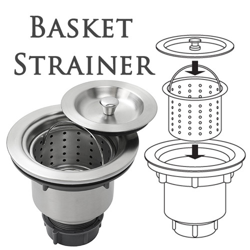 Ticor 3.5 Pull-Out Kitchen Sink Waste Basket Strainer Drain