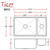 31.25" Ticor S6512 Pacific Series 16-Gauge Stainless Steel Undermount 70/30 Ratio Double Basin Kitchen Sink
