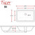 20.75" Ticor B3 Belfast Series Ceramic Undermount Rectangular Vanity Sink