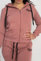 2 PC FULL ZIP SIDE STRIPE LOVE HOODIE/JOGGER SET.