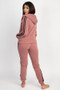 2 PC DOUBLE SIDE STRIPE FULL ZIP HOODY/JOGGER FLEECE SET.