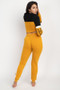 2 PC LOVE COLORBLOCK CROP HOODY/JOGGER SET.