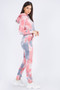 2 pc tie dye crop hoodie jogger set