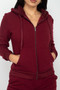 2 PC SOLID FULL ZIP HOODIE AND MATCHING HIGH WAISTED JOGGERS FLEECE SET.